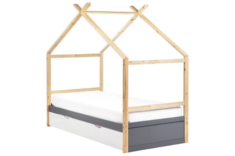 Lastensänky Orgeval - Harmaa, vaalea puu, valkoinen - Huonekalut - Lasten kalusteet - Lastensängyt & juniorisängyt - Talosänky