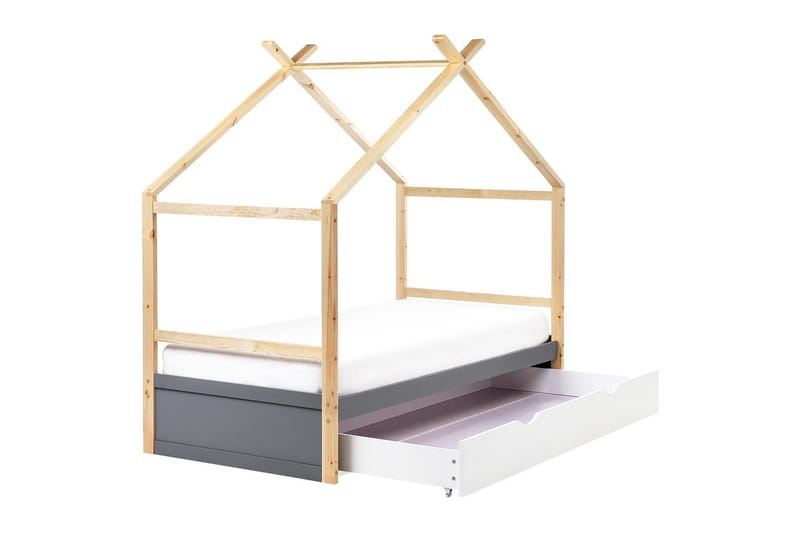 Lastensänky Orgeval - Harmaa, vaalea puu, valkoinen - Huonekalut - Lasten kalusteet - Lastensängyt & juniorisängyt - Talosänky