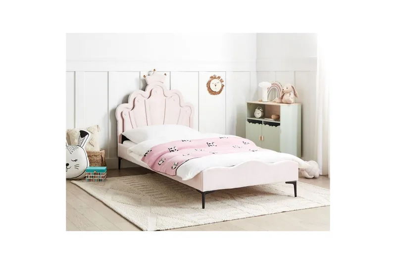 Lastensänky Rubian - Vaaleanpunainen, Musta - Huonekalut - Lasten kalusteet - Lastensängyt & juniorisängyt - Tavallinen lastensänky