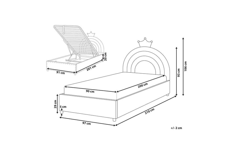 Lastensänky säilytyksellä Grisetot - Huonekalut - Lasten kalusteet - Lastensängyt & juniorisängyt - Tavallinen lastensänky