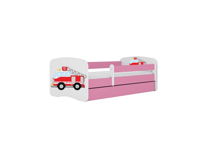 Lastensänky Paloauto 140x70 cm Vaaleanpunainen - Babydreams - Tavallinen lastensänky - Lastensängyt & juniorisängyt - Lastensänky säilytystilalla