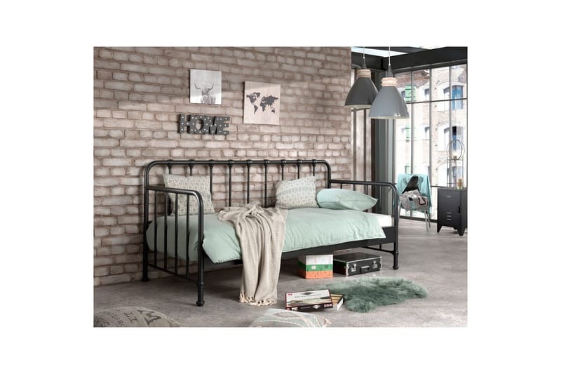 Mökkisänky Bronxx Musta 90x200 cm - Huonekalut - Lasten kalusteet - Lastensängyt & juniorisängyt - Tavallinen lastensänky