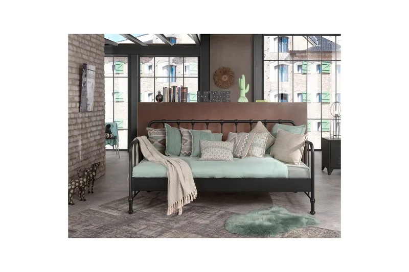 Mökkisänky Bronxx Musta 90x200 cm - Huonekalut - Lasten kalusteet - Lastensängyt & juniorisängyt - Tavallinen lastensänky