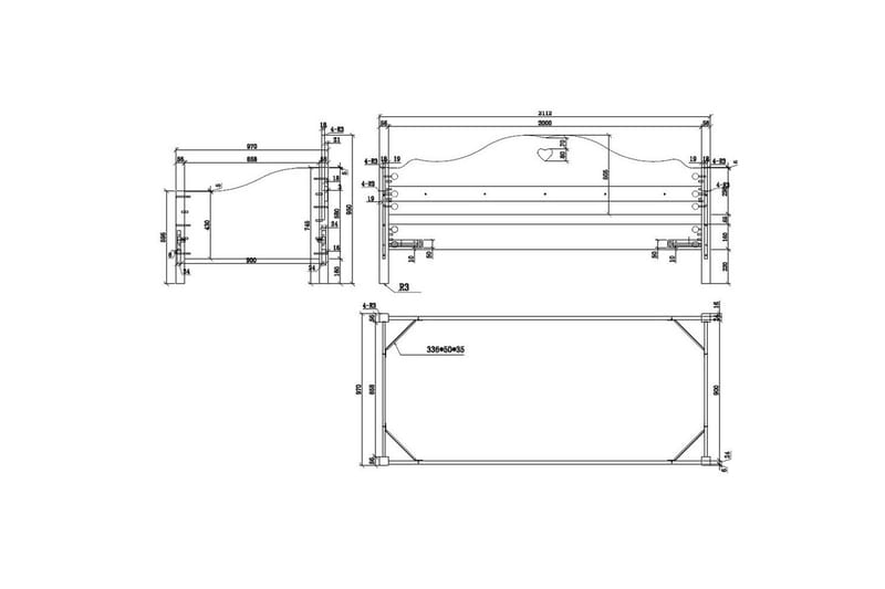Mökkisänky laatikolla Amori 90 x 200 cm Valkoinen - Huonekalut - Lasten kalusteet - Lastensängyt & juniorisängyt - Tavallinen lastensänky