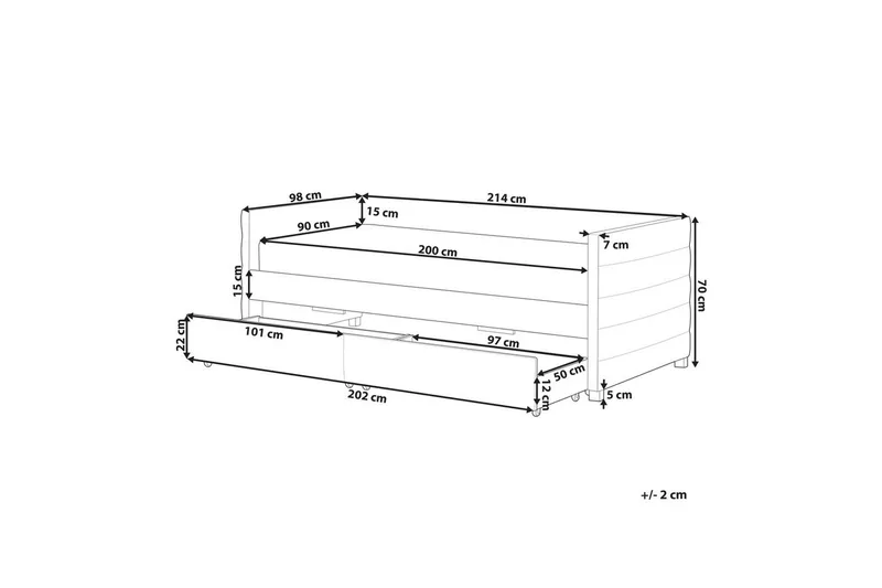 Päivävuode säilytystilalla Marray - Valkoinen - Huonekalut - Lasten kalusteet - Lastensängyt & juniorisängyt - Tavallinen lastensänky