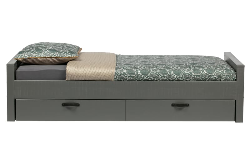 Säng Janey Förvaring 95x214 cm - Harmaa - Huonekalut - Lasten kalusteet - Lastensängyt & juniorisängyt - Tavallinen lastensänky