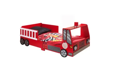 Säng med garderob Vipack Brandbil Röd 70x140 cm Vipack Red - Huonekalut - Lasten kalusteet - Lastensängyt & juniorisängyt - Tavallinen lastensänky