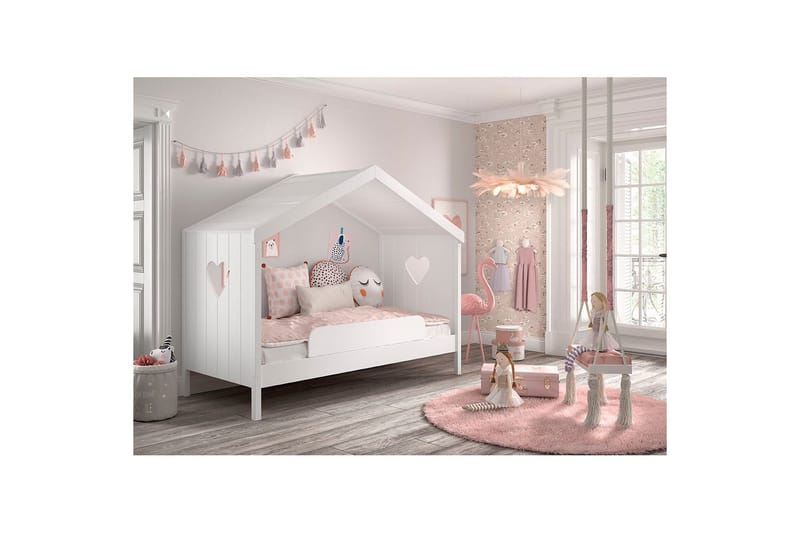 Sänky, jossa on turvalaite Amori Valkoinen - Huonekalut - Lasten kalusteet - Lastensängyt & juniorisängyt - Talosänky