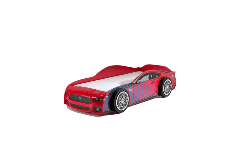 Sänky Auto Panther Red 90x200 cm Patjan kanssa, Patjan kanssa