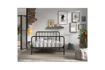 Sänky Bronxx Musta, 140 x 200 cm - Musta, 140 x 200 cm - Huonekalut - Lasten kalusteet - Lastensängyt & juniorisängyt - Tavallinen lastensänky