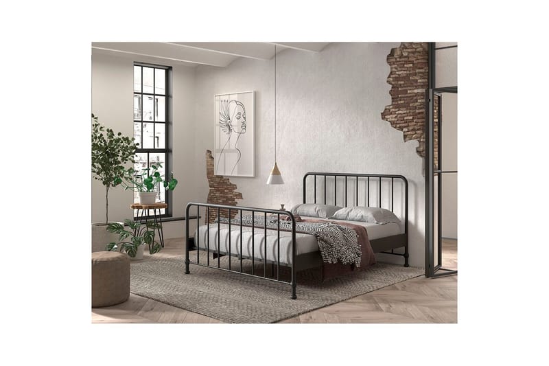 Sänky Bronxx Musta, 160 x 200 cm - Musta, 160 x 200 cm - Huonekalut - Lasten kalusteet - Lastensängyt & juniorisängyt - Tavallinen lastensänky