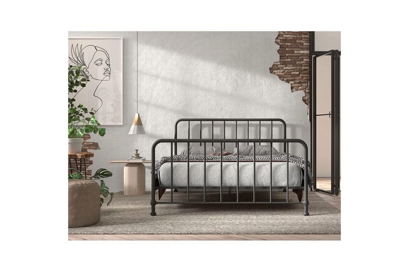 Sänky Bronxx Musta, 160 x 200 cm - Musta, 160 x 200 cm - Huonekalut - Lasten kalusteet - Lastensängyt & juniorisängyt - Tavallinen lastensänky