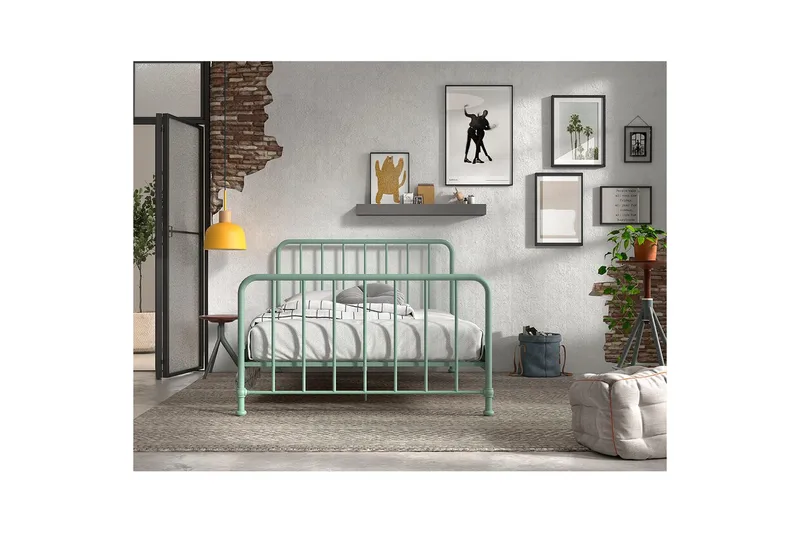 Sänky Bronxx Oliivinvihreä, 140 x 200 cm - Oliivinvihreä, 140 x 200 cm - Huonekalut - Lasten kalusteet - Lastensängyt & juniorisängyt - Tavallinen lastensänky