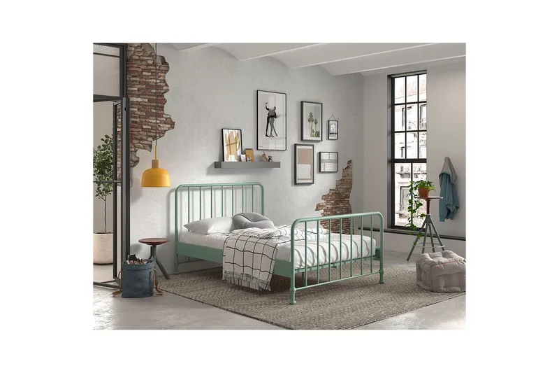 Sänky Bronxx Oliivinvihreä, 140 x 200 cm - Oliivinvihreä, 140 x 200 cm - Huonekalut - Lasten kalusteet - Lastensängyt & juniorisängyt - Tavallinen lastensänky