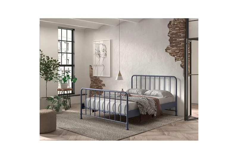 Sänky Bronxx Sininen, 160 x 200 cm - Sininen, 160 x 200 cm - Huonekalut - Lasten kalusteet - Lastensängyt & juniorisängyt - Tavallinen lastensänky