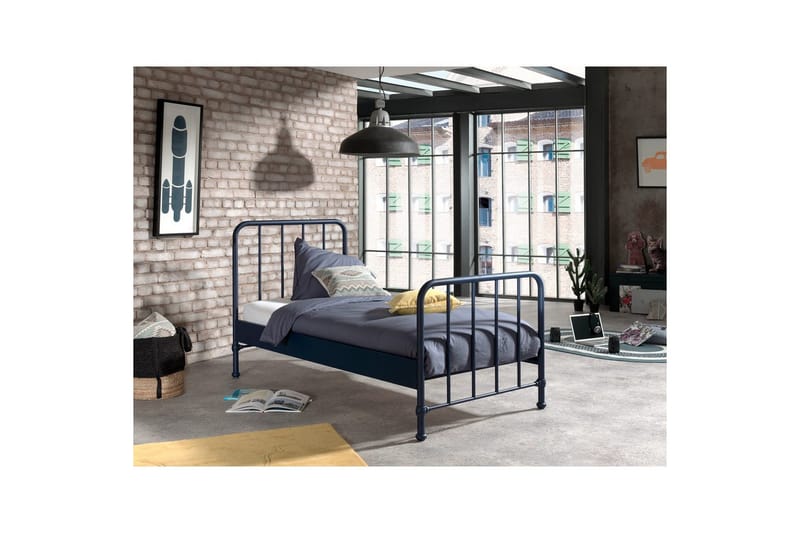 Sänky Bronxx Sininen, 90 x 200 cm - Sininen, 90 x 200 cm - Huonekalut - Lasten kalusteet - Lastensängyt & juniorisängyt - Tavallinen lastensänky