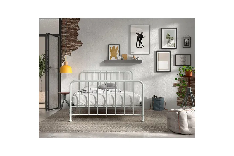 Sänky Bronxx Valkoinen, 140 x 200 cm - Valkoinen, 140 x 200 cm - Huonekalut - Lasten kalusteet - Lastensängyt & juniorisängyt - Tavallinen lastensänky