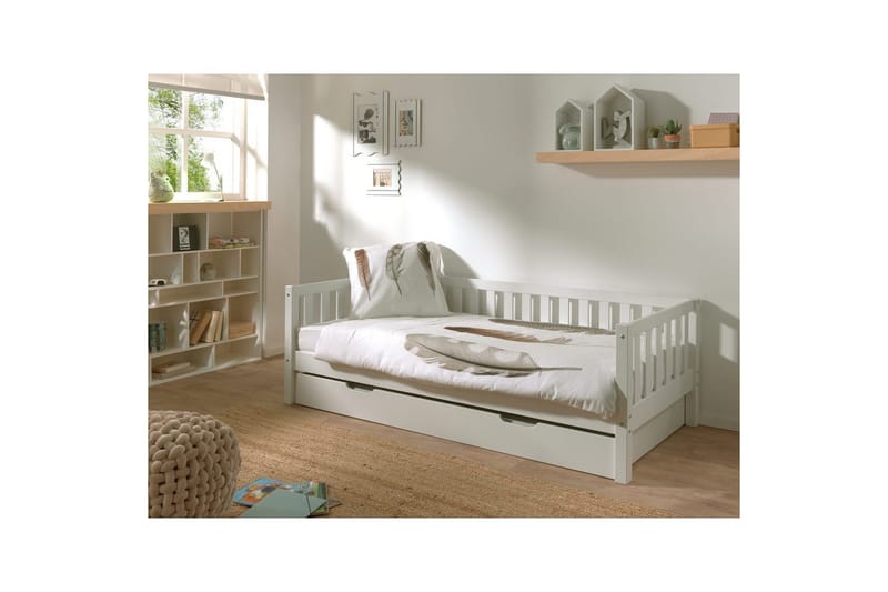 Sänky Fritz yhdellä Laatikkolla Valkoinen - Valkoinen - Huonekalut - Lasten kalusteet - Lastensängyt & juniorisängyt - Tavallinen lastensänky