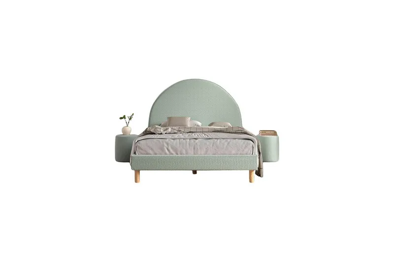 Sänky ja 2 yöpöytää Kuu 140x200 cm Oliivinvihreä, Oliivinvihreä