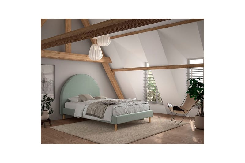 Sänky ja 2 yöpöytää Kuu 140x200 cm Oliivinvihreä - Oliivinvihreä - Huonekalut - Lasten kalusteet - Lastensängyt & juniorisängyt - Tavallinen lastensänky