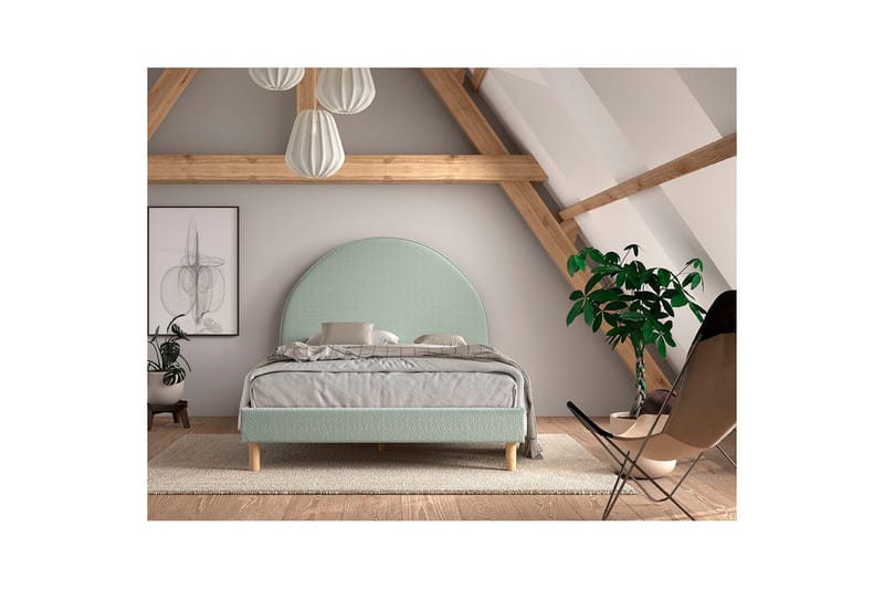 Sänky ja 2 yöpöytää Kuu 140x200 cm Oliivinvihreä - Oliivinvihreä - Huonekalut - Lasten kalusteet - Lastensängyt & juniorisängyt - Tavallinen lastensänky