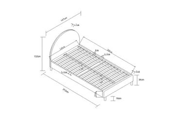Sänky ja 2 yöpöytää Kuu 140x200 cm Vaaleanpunainen - Vaaleanpunainen - Huonekalut - Lasten kalusteet - Lastensängyt & juniorisängyt - Tavallinen lastensänky