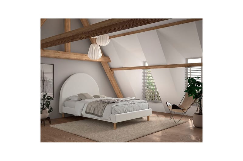 Sänky ja 2 yöpöytää Kuu 140x200 cm Valkoinen - Valkoinen - Huonekalut - Lasten kalusteet - Lastensängyt & juniorisängyt - Tavallinen lastensänky