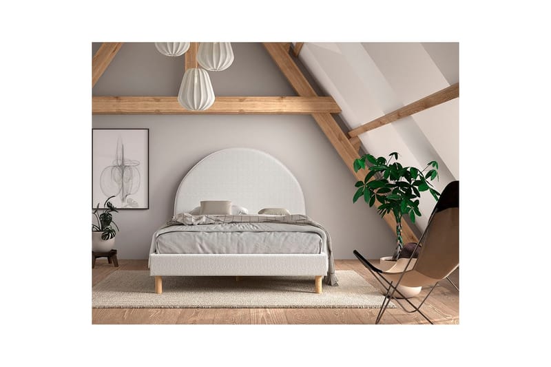 Sänky ja 2 yöpöytää Kuu 140x200 cm Valkoinen - Valkoinen - Huonekalut - Lasten kalusteet - Lastensängyt & juniorisängyt - Tavallinen lastensänky