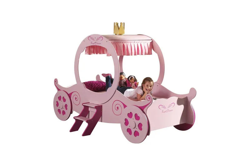 Sänky Kuninkaallinen prinsessa Kate vaaleanpunainen 90x200 cm Patjan kanssa, Patjan kanssa