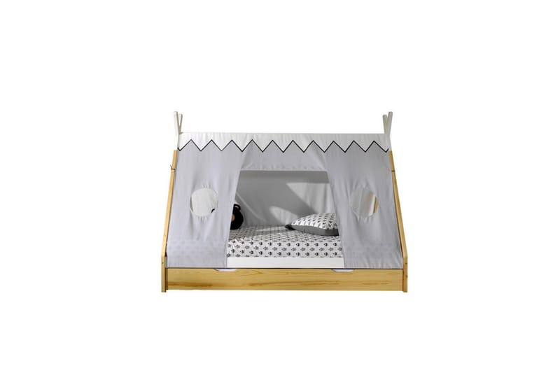 Sänky laatikkotekstiilisarjalla Tipi Luonnollinen, Luonnollinen