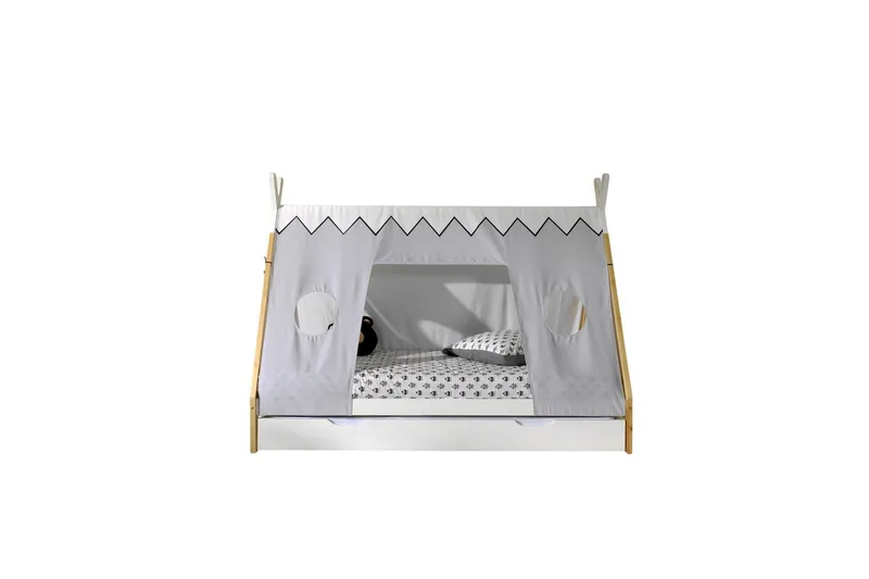 Sänky laatikkotekstiilisarjalla Tipi Valkoinen - Valkoinen - Huonekalut - Lasten kalusteet - Lastensängyt & juniorisängyt - Talosänky