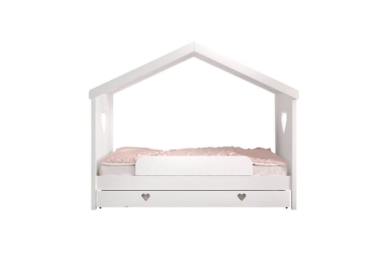 Sänky laatikolla, kaatumissuoja Amori Valkoinen - Huonekalut - Lasten kalusteet - Lastensängyt & juniorisängyt - Talosänky