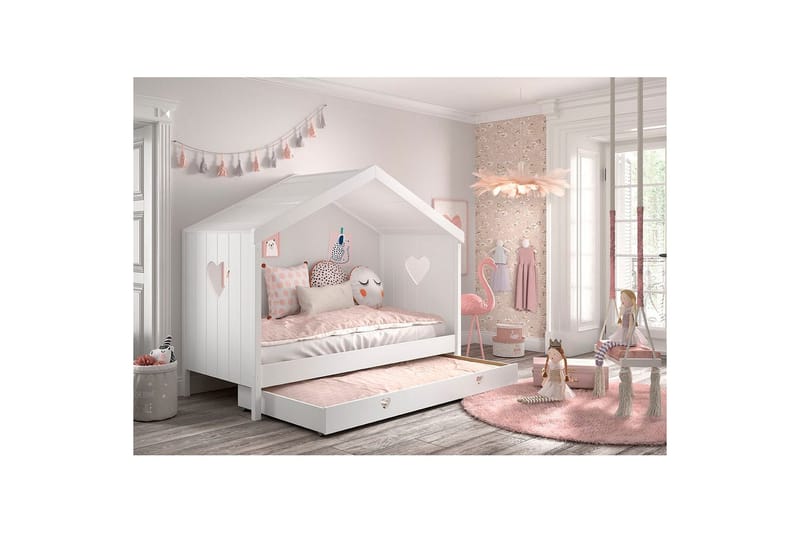 Sänky laatikolla Amori Valkoinen - Huonekalut - Lasten kalusteet - Lastensängyt & juniorisängyt - Talosänky
