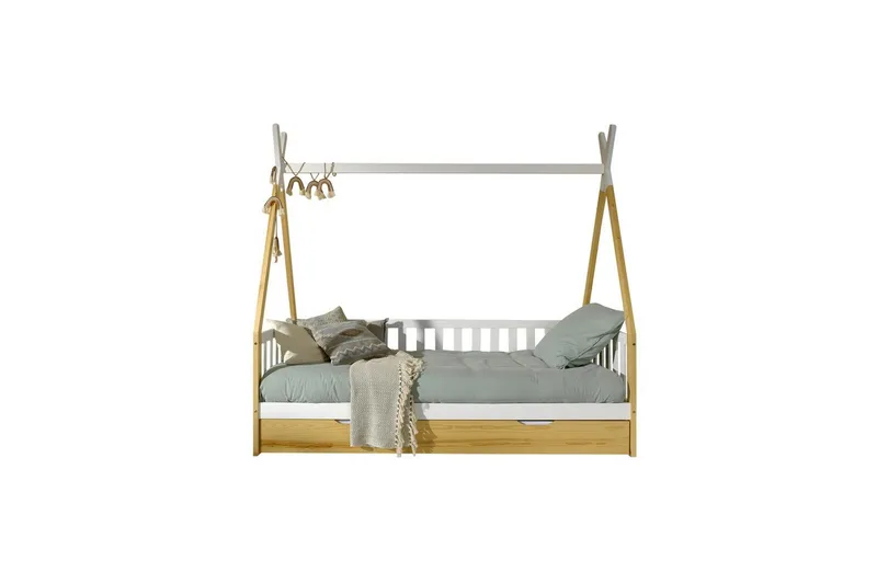 Sänky laatikolla Tipi Luonnollinen, Aidalla, Luonnollinen, Aidalla