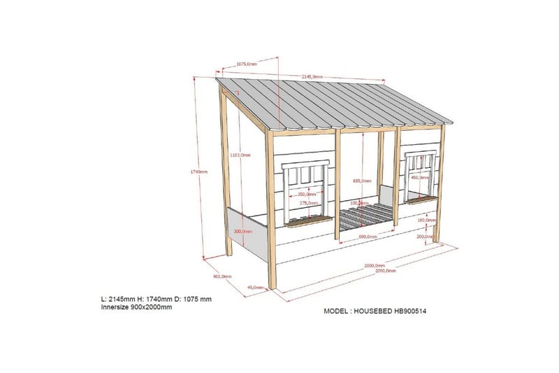 Sänky laatikolla Unisänky Ruskea - Ruskea - Huonekalut - Lasten kalusteet - Lastensängyt & juniorisängyt - Talosänky