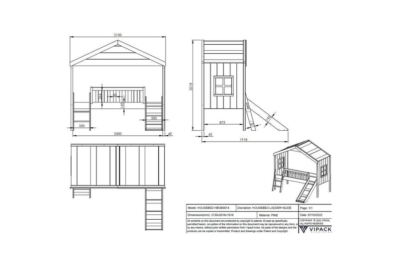 Sänky liukumäellä Bouse-sänky - Huonekalut - Lasten kalusteet - Lastensängyt & juniorisängyt - Talosänky