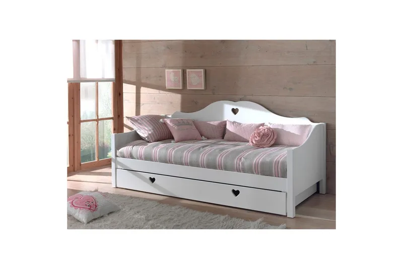 Sänky sälepohjalla ja laatikolla Amori Valkoinen - Huonekalut - Lasten kalusteet - Lastensängyt & juniorisängyt - Tavallinen lastensänky