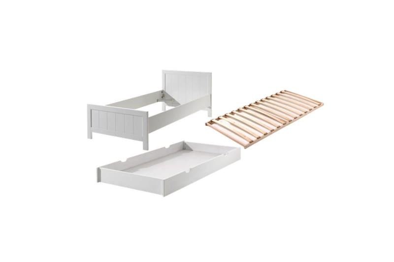 Sänky sälepohjalla ja laatikolla Erik, undefined