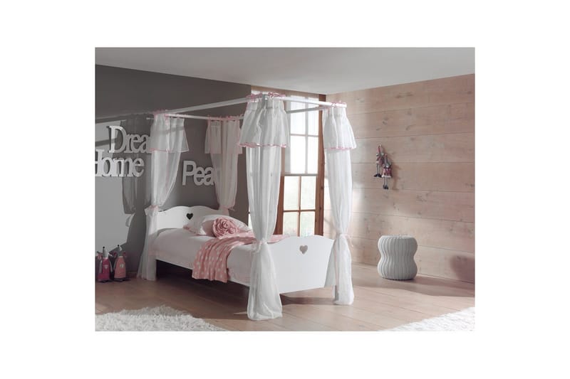 Sänky sälepohjalla Tekstiilisetti Amori Valkoinen - Huonekalut - Lasten kalusteet - Lastensängyt & juniorisängyt - Tavallinen lastensänky