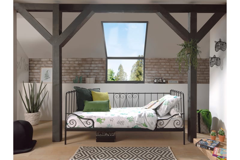 Sänky Stavasjö 90x200 cm - Musta - Huonekalut - Lasten kalusteet - Lastensängyt & juniorisängyt - Tavallinen lastensänky