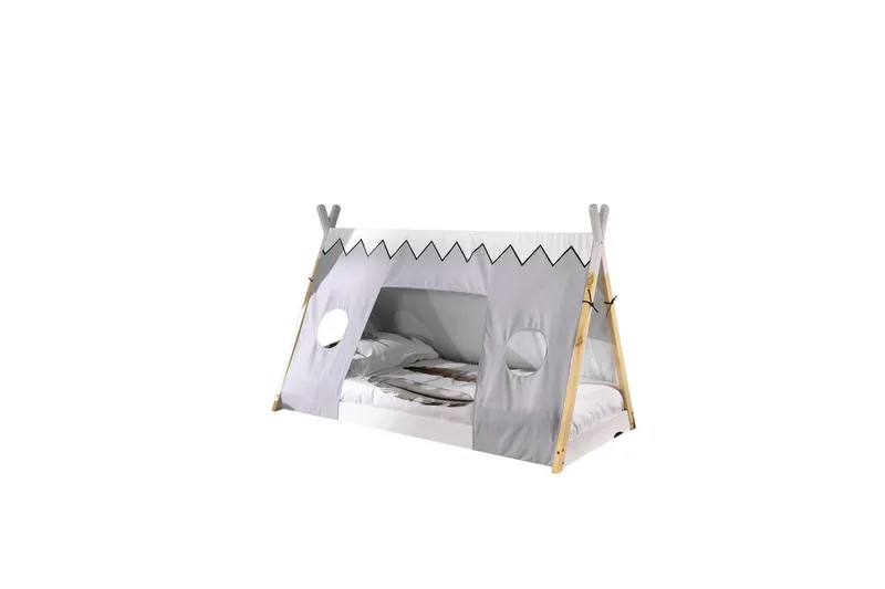 Sänky tekstiileillä Tipi 90x200 cm Ilman jalkoja, Ilman jalkoja