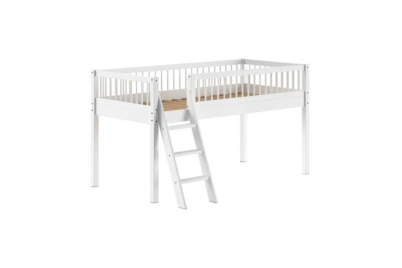 Sänky tekstiilisarjalla (puoliparvi) Forrest Valkoinen - Valkoinen - Huonekalut - Lasten kalusteet - Lastensängyt & juniorisängyt - Talosänky