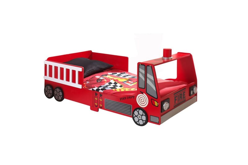 Sänky vaatekaapilla Paloauto, punainen 70x140 cm - Huonekalut - Lasten kalusteet - Lastensängyt & juniorisängyt - Tavallinen lastensänky