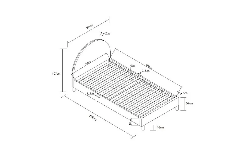 Sänky yöpöydällä Kuu 90x200 cm Wite - Wite - Huonekalut - Lasten kalusteet - Lastensängyt & juniorisängyt - Tavallinen lastensänky