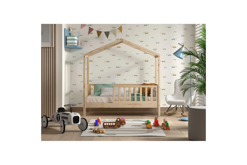 Taapero talovuode Dallas 70x140 cm Luonnollinen - Luonnollinen - Huonekalut - Lasten kalusteet - Lastensängyt & juniorisängyt - Tavallinen lastensänky