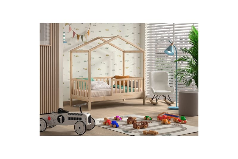 Taapero talovuode Dallas 70x140 cm Luonnollinen - Luonnollinen - Huonekalut - Lasten kalusteet - Lastensängyt & juniorisängyt - Tavallinen lastensänky