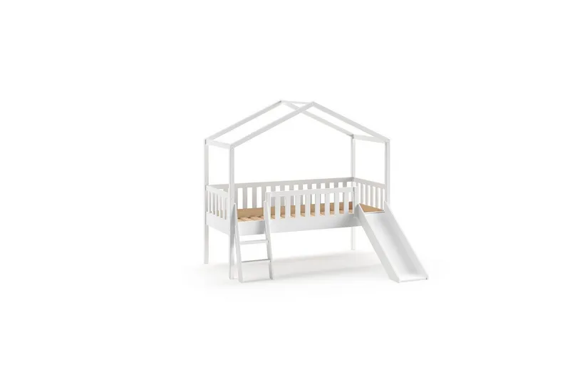 Talo sänky aidalla ja laatikolla Dallas 90x200 cm Antrasiitti, Antrasiitti