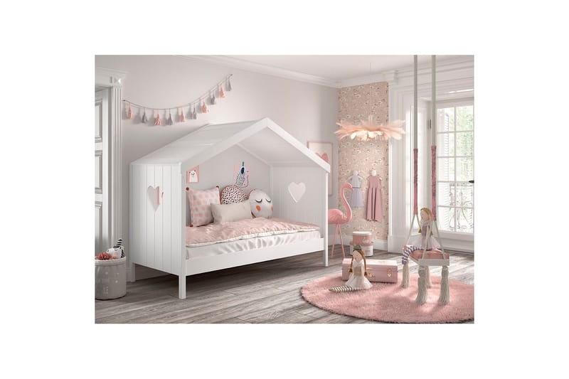 Talo sänky Amori 90 x 200 cm Valkoinen - Huonekalut - Lasten kalusteet - Lastensängyt & juniorisängyt - Talosänky