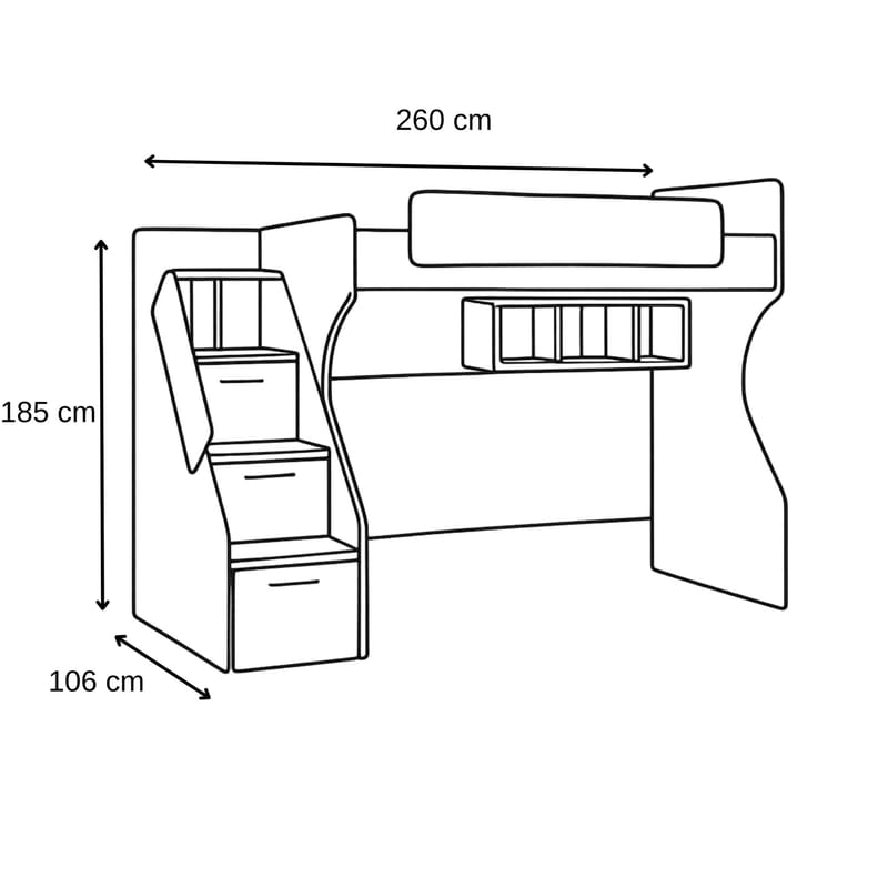 Bunk Bed Homitis - Huonekalut - Lasten kalusteet - Lastensängyt & juniorisängyt - Talosänky