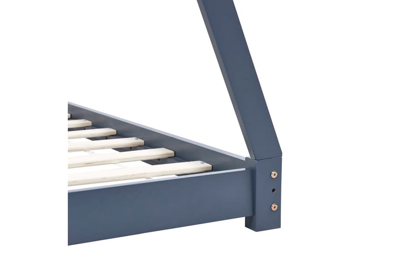 Lasten sängynrunko harmaa täysi mänty 70x140 cm - Harmaa - Huonekalut - Lasten kalusteet - Lastensängyt & juniorisängyt - Talosänky